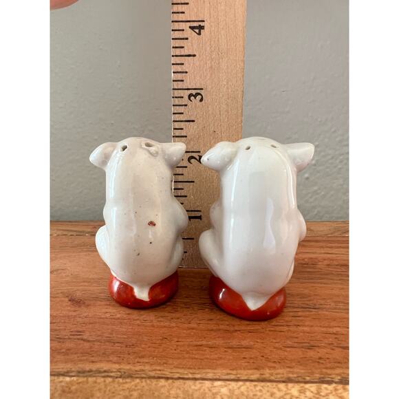 Vintage Pigs Playing Flutes Salt and Pepper Shakers Japan - Picture 4 of 4